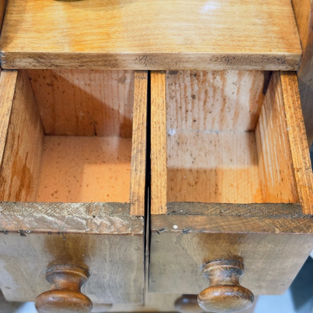Vintage Wooden Apothecary Spice Chest 7 Drawer Rustic Farmhouse Cabinet Storage - Picture 9 of 16